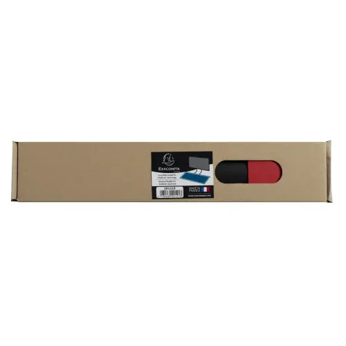 Zacht PU bureauonderlegger 35x60cm zwart/rood