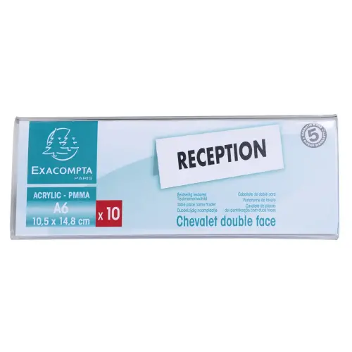 Set van 10 naambordjes 150x55mm (A6 gevouwen)
