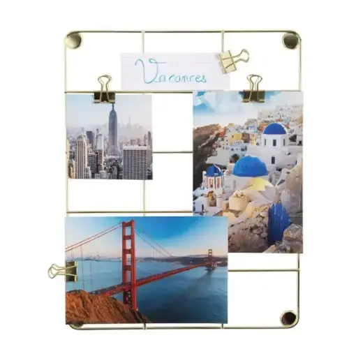 Foto tableau metaal 217x281mm goudkleurig