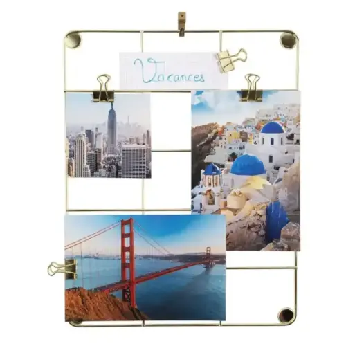 Foto tableau metaal 217x281mm goudkleurig