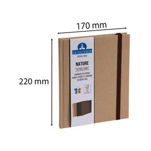 Gelijnd Natuur Notitieboek - 22 x 17 cm - 192 pagina's - Bruin - FSC® - Exacompta