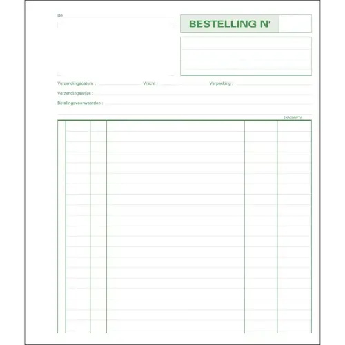 Manifold Zelfkopiërend bestellingenboek (Nederlandse tekst) - 21 x 18 cm - 50 vellen in drievoud - Exacompta