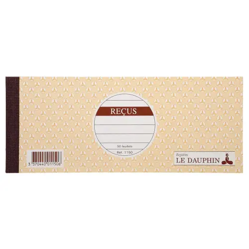 Soucheboekje « Ontvangsten » - 8,9 x 21 cm - 50 bladen - Le Dauphin