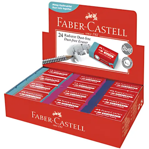 FABER-CASTELL Plastieken gum DUST-FREE, in display 
