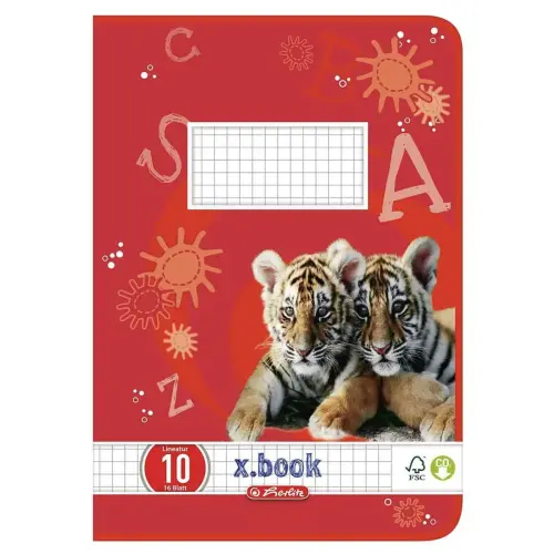 Cahier x.book - A5 - lijntjes 8v / rechthoeken - Herlitz 