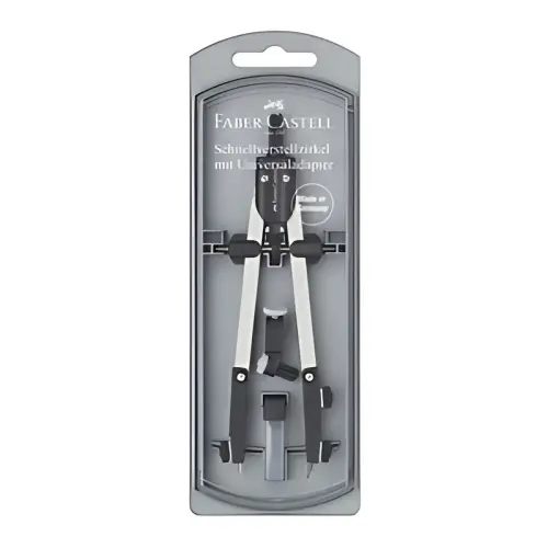 FABER-CASTELL Passer met snelle instelling, zilver / zwart
