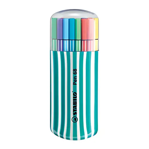 STABILO Pen 68 viltstift, set van 20, turquoise