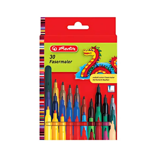 HERLITZ Viltstift, kartonnen etui van 30 