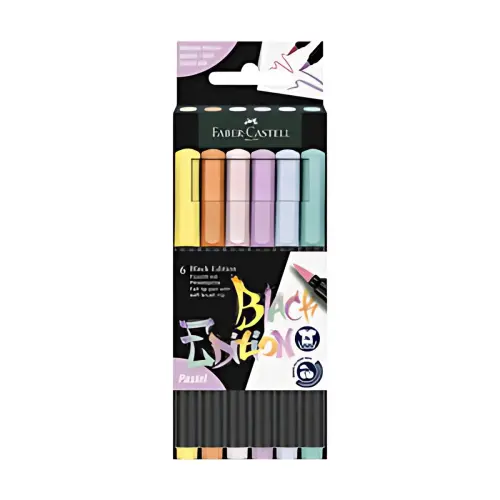 FABER-CASTELL Black Edition stift pastel, etui van 6 