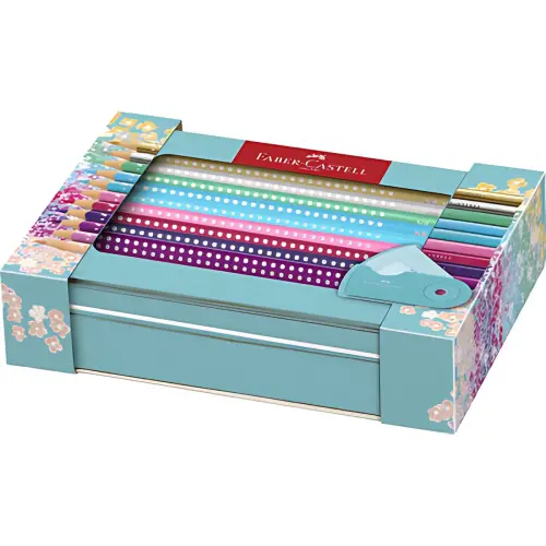 FABER-CASTELL Driehoekige kleurpotlood GRIP SPARKLE, etui 
