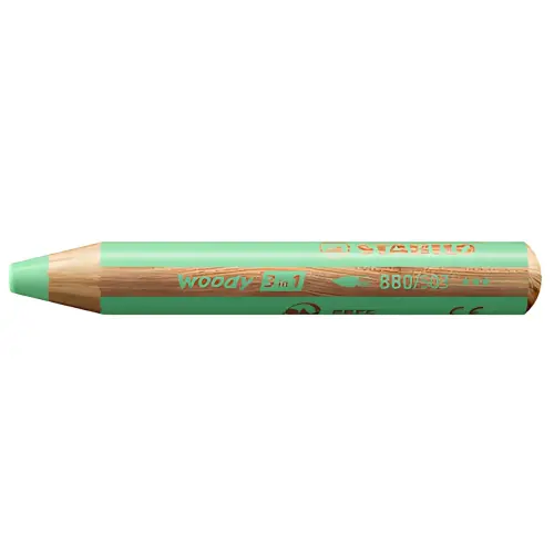 STABILO Crayon multi-talent woody 3-in-1, rond, pastelgroen