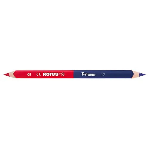 Kores TWIN Jumbo kleurpotlood, blauw/rood, driehoekig