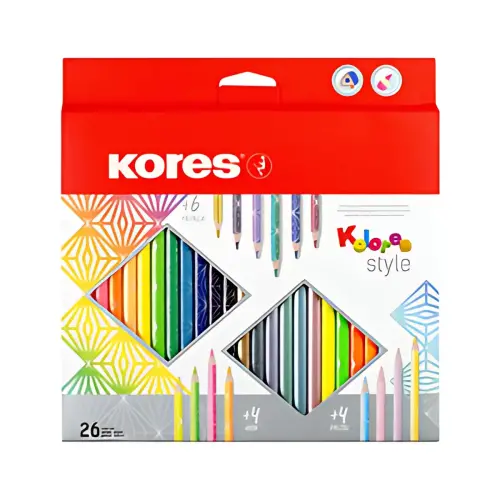 Kores kleurpotlood 'Kolores Style', kartonnen etui van 26 stuks