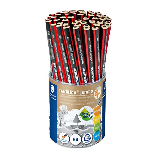 50 STAEDTLER Jumbo schrijfkrijtjes voor beginners, pot van 50 