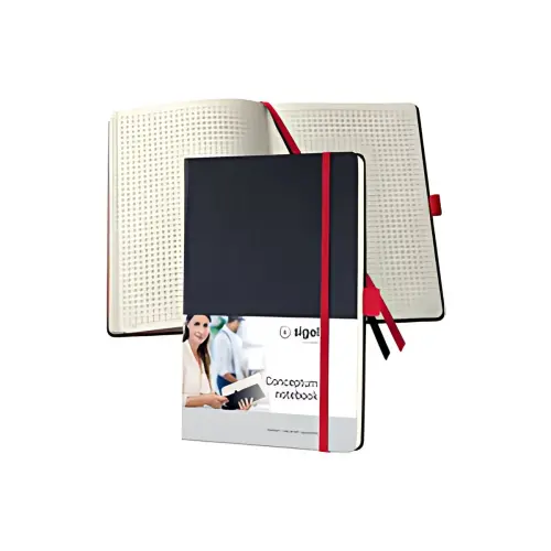 sigel Notitieboek Conceptum, A5, gelinieerd, zwart/rood
