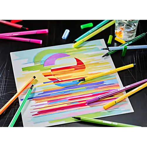 STABILO Kleurstift Pen 68 ARTY, kartonnen etui van 65 