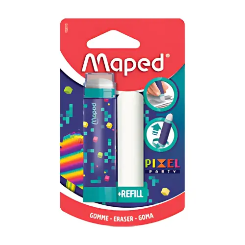 MAPED Gum PIXEL PARTY + reservegum, blister