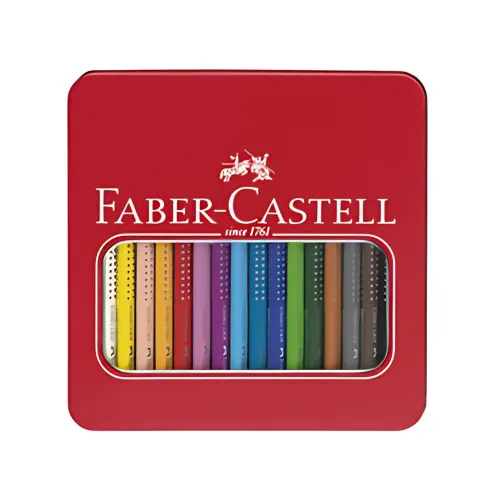 FABER-CASTELL Jumbo GRIP kleurpotloden, metalen etui