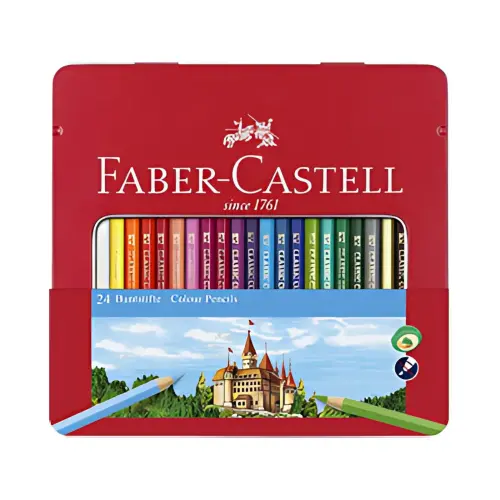 FABER-CASTELL Kleurpotloden CASTLE, metalen etui van 24