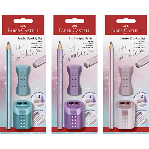 Jumbo GRIP SPARKLE schrijfsset - Assorti - Faber-Castell 