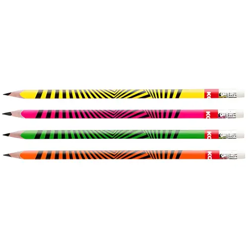 12 Kores Potloden 'Grafitos Neon', hardheidsgraad: HB 
