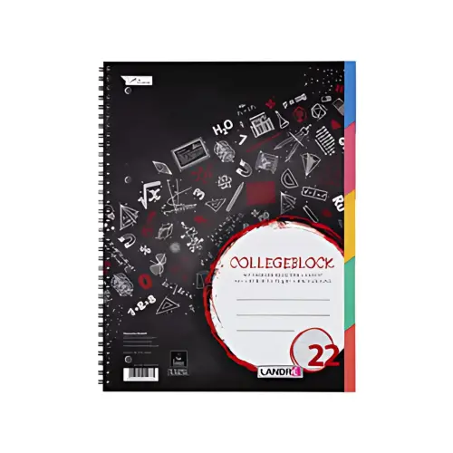 LANDRÉ Spiraalschrift met tabbladen 'COLLEGE', A4,