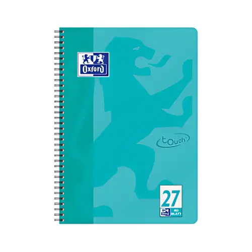 Schrift Touch - A4+ - gelijnd - 160 pagina's - Aqua blauw - Oxford 