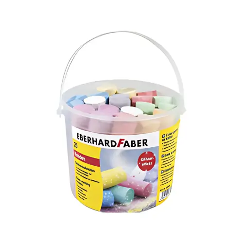 EBERHARD FABER Glitter stoepkrijt, emmer van 20