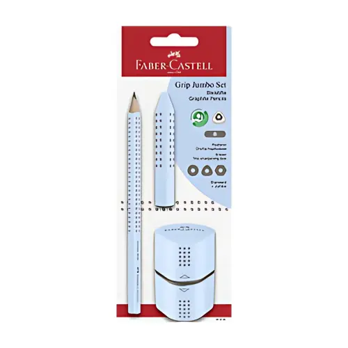 FABER-CASTELL Jumbo GRIP kleurpotloodset, hemelsblauw, blisterverpakking 