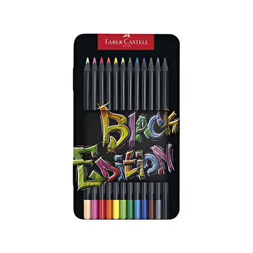 FABER-CASTELL Kleurpotlood Black Edition, etui van 12