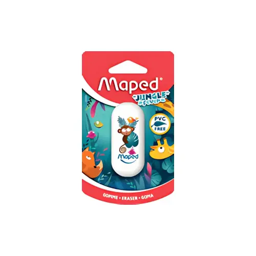MAPED Plastic gum JUNGLE fever, blister, wit