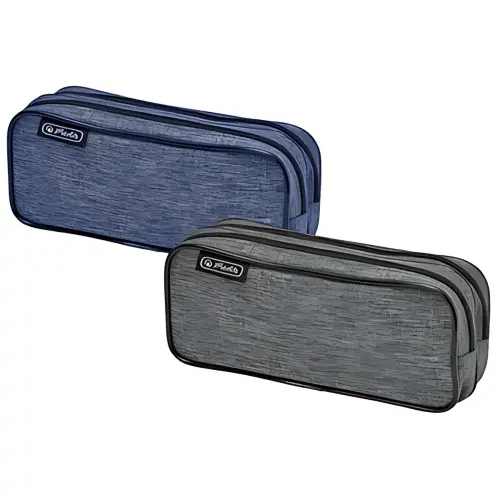 2 dubbele etui Gebreide stof - Assorti - Herlitz