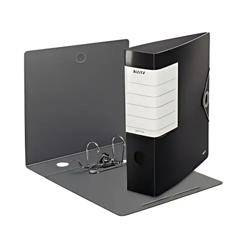 LEITZ Stevige Ringmap, 180 graden, 82 mm, zwart