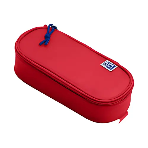 Oxford etui, polyester, ovaal, rood