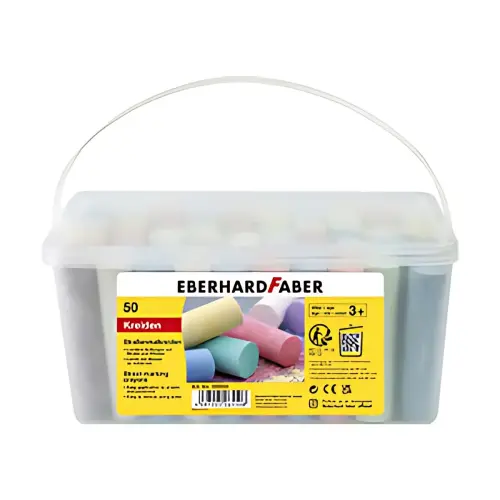 EBERHARD FABER Stoepkrijt, plastic emmer van 50 
