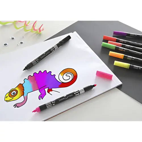 FABER-CASTELL Dubbelpunts stift Neon, etui van 10