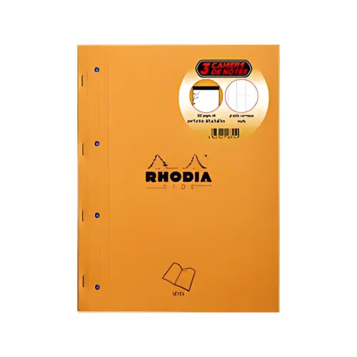 RHODIA Schrijfblok, A4-formaat, geruit, oranje, set van 3