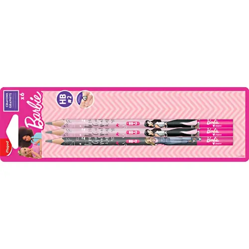 MAPED Potlood Barbie, met gum, HB, blister van 6