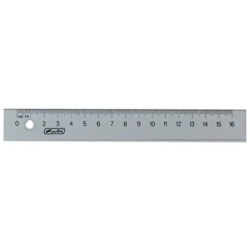 Plastic liniaal - 160 mm lang - transparant - Herlitz