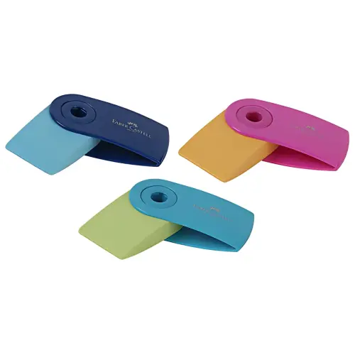 24 Mini-gommen in kunststof hoes - Assorti - Faber-Castell