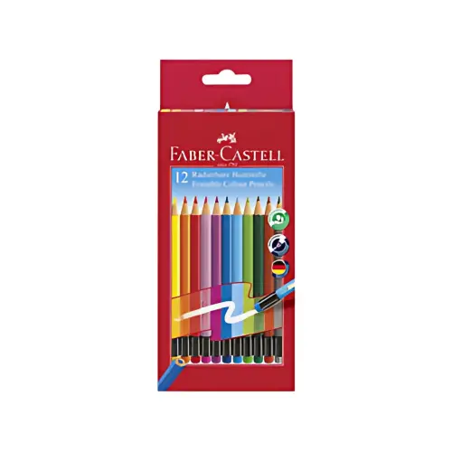 Uitwasbare kleurpotlood - kartonnen doosje van 12 - Faber-Castell