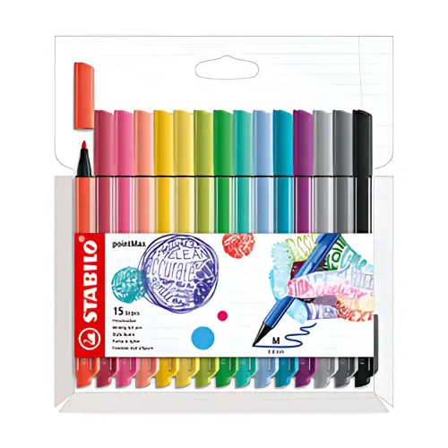 STABILO Viltstift pointMax, kartonnen etui van 15 