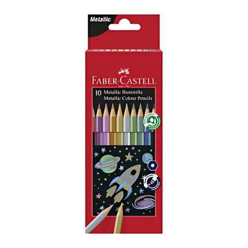 FABER-CASTELL Zeskantige metallic kleurpotloden, etui
