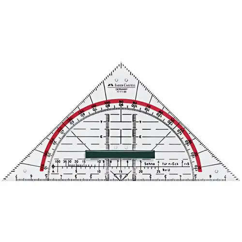 FABER-CASTELL Grote geometrische geodriehoek BK 1, met handvat