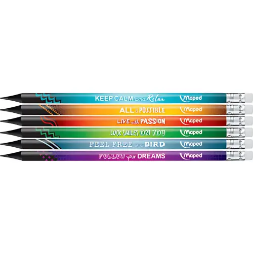 12 MAPED potloden grafiet BLACK'PEPS ENERGY, hardheid: HB, etui 12