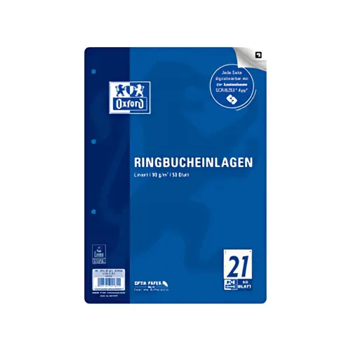 Losse vellen voor ringmap - A4 - gelinieerd - 100 vellen - Oxford