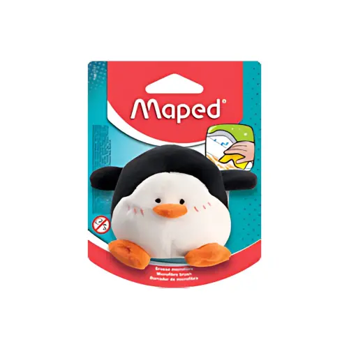 MAPED Pluizige borddoek 'Pingu&iuml;n', zwart/wit 