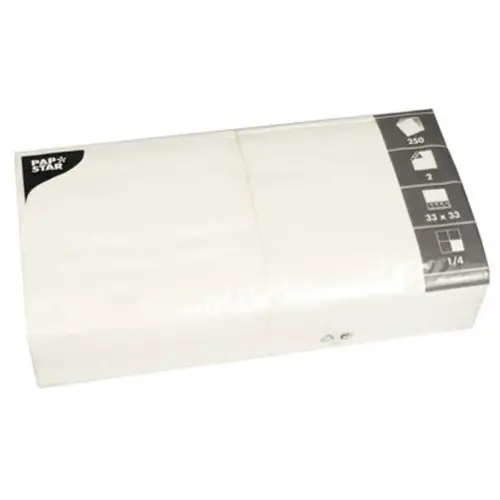 Servetten, 330 x 330 mm, 2-laags, wit - Papstar