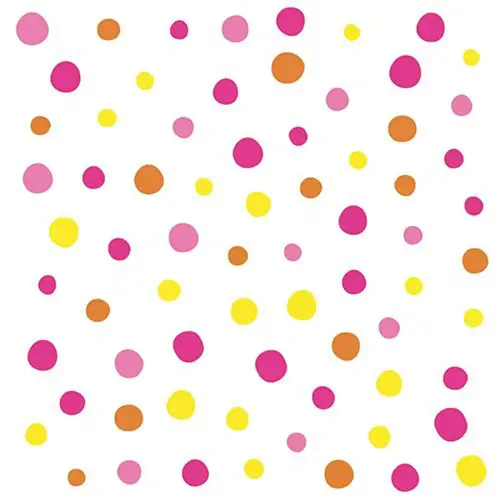 Servet met patroon 'Kleurige stippen', 330x330 mm, roze - Papstar 