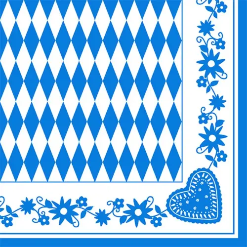 Servet met motief 'Bayerisch blauw', 330 x 330 mm - Papstar 